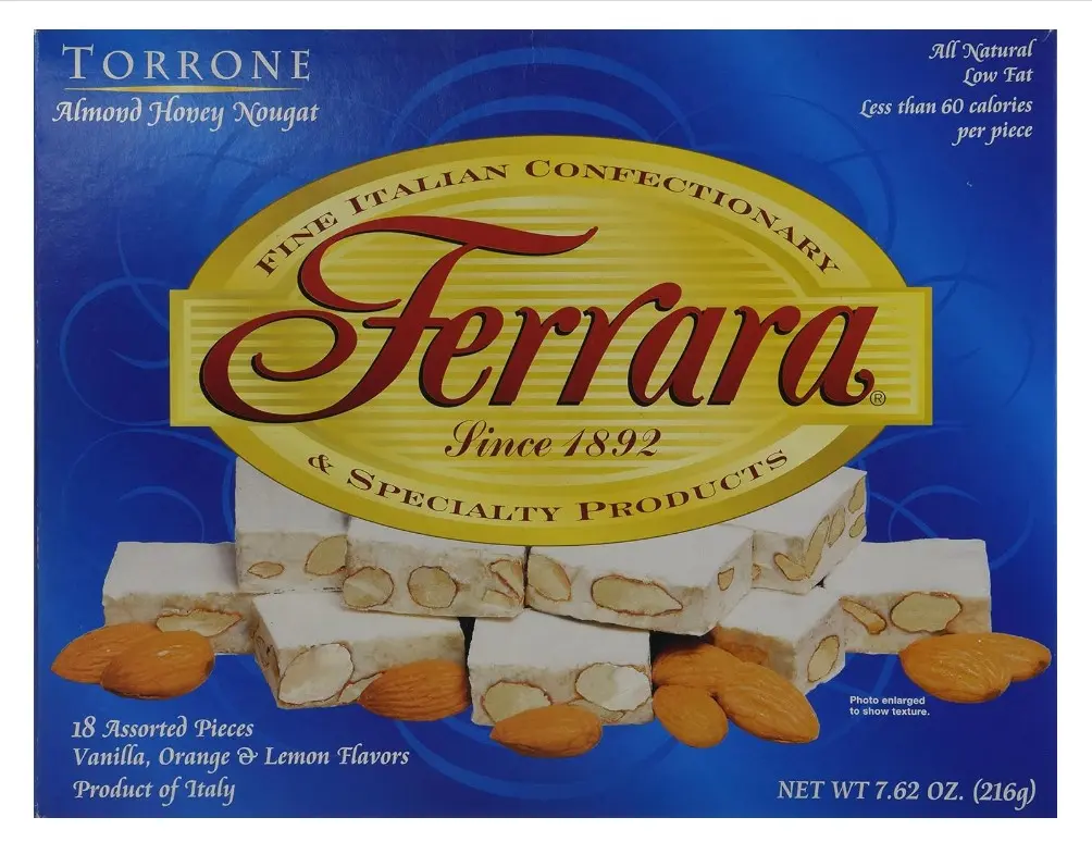 Torrone Nougat Candy, 18 Assorted Pieces (Ferrara) NET WT 7.62 216g