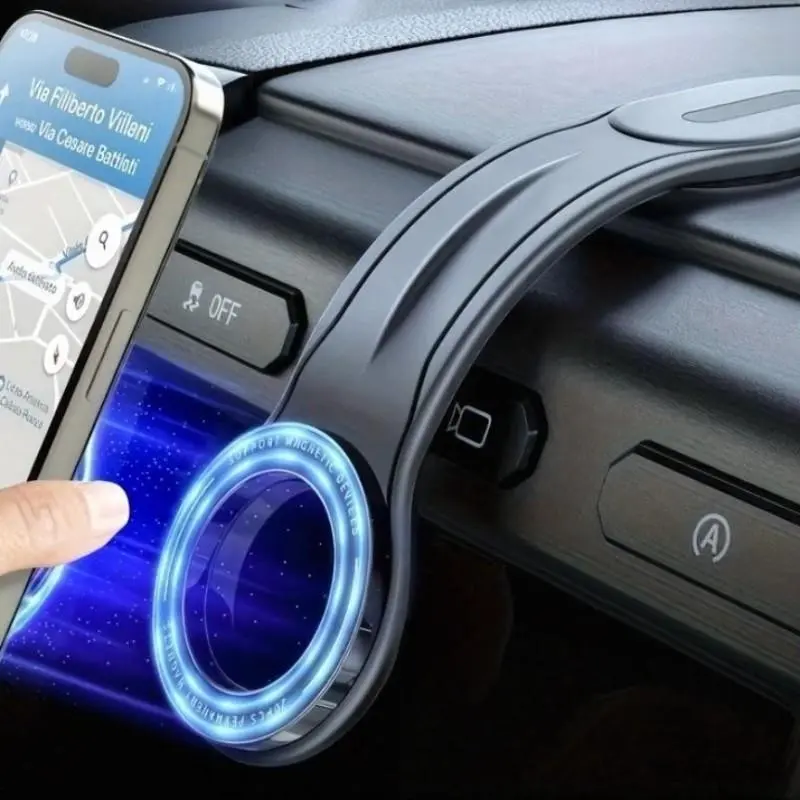 Car Magnetic Phone Holder, Adjustable Aluminum Arm, Silicone Dashboard Mount, Foldable Wireless Charging, Compatible with Various Vehicles, Cellphone Car Holder, Car Phone Stand, Car Phone Holders