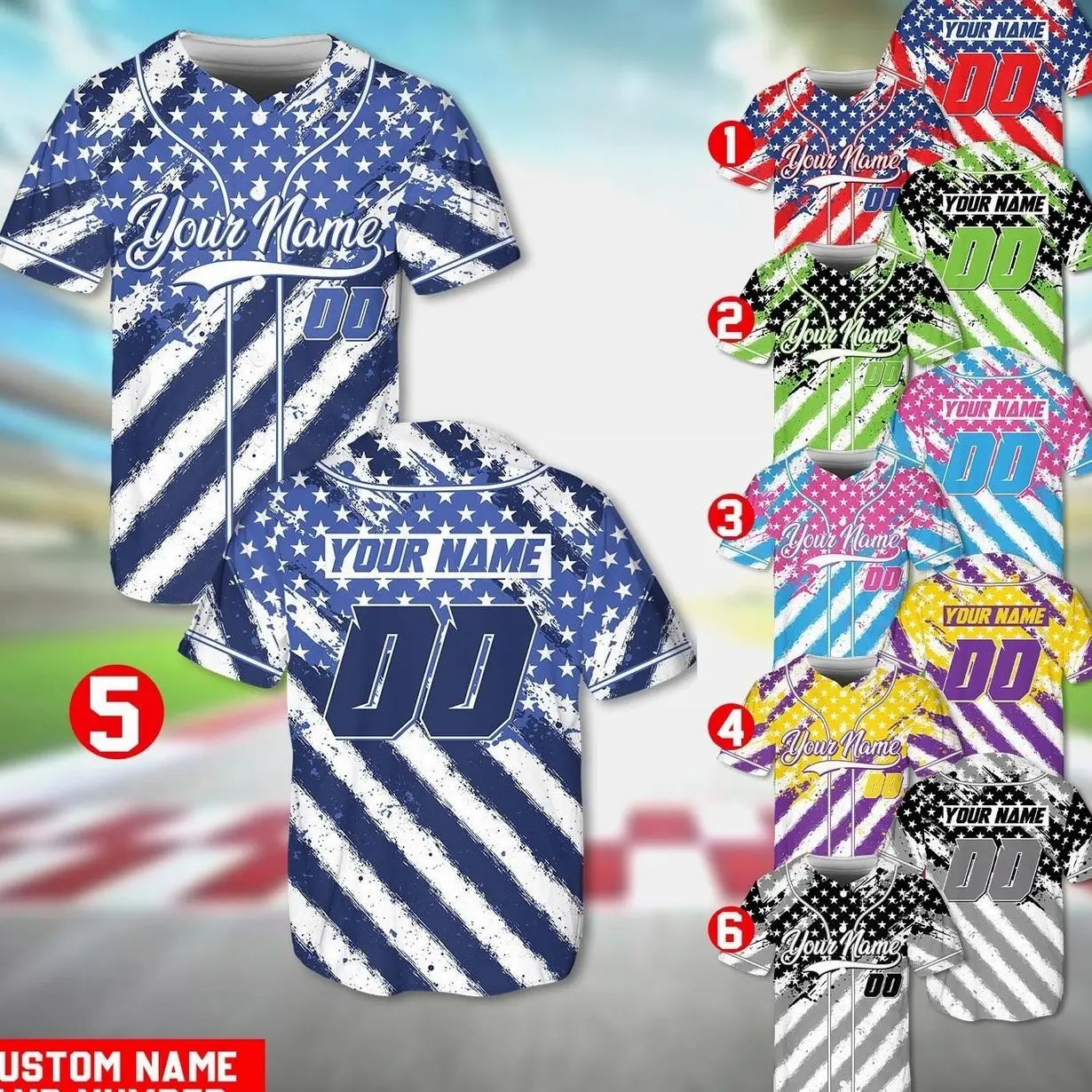 Personalized Motocross Jersey, Custom Name Number Dirt Bike Racing Shirt, Patriotic American Flag Jersey, Racing Team Gift