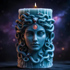 Mythology Theme Medusa Candle Silicone Mold, 3D Hair Snake Relief Silicone Mold, Eco-Friendly Handmade Wax Candle Mould, Handcrafted Decorative