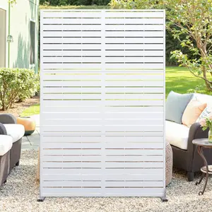 Garvee Freestanding Metal Privacy Screen for Balcony & Patio - Decorative Outdoor Divider Panel with Stand - Weather-Resistant, Easy Installation - 72"H x 47"W