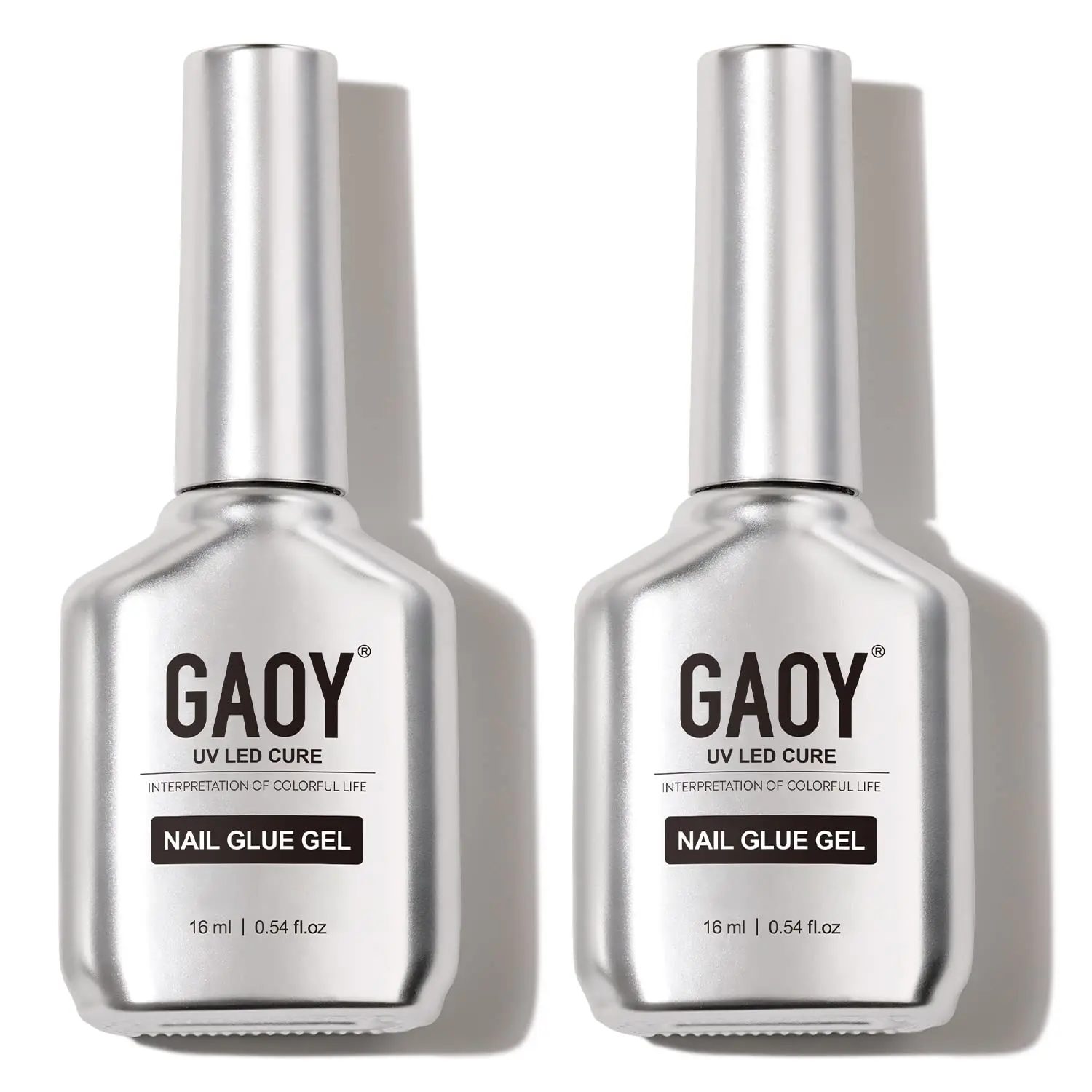 GAOY 2Pcs 16ml Gel Nail Glue for Acrylic Nails Tips, Clear Glue Gel for Sheer Press ons for Long Lasting UV Light Cure DIY