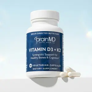 Vitamin D3 + K2 by BrainMD | Bone, Immune & Cognitive Support Supplement