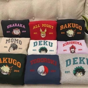 My Hero Academia Embroidered Sweatshirt, My Hero Academia Movie, Anime Gift for Him Her, Anime clothing, Anime Gift, Sweatshirt, Hoodie Fan Art