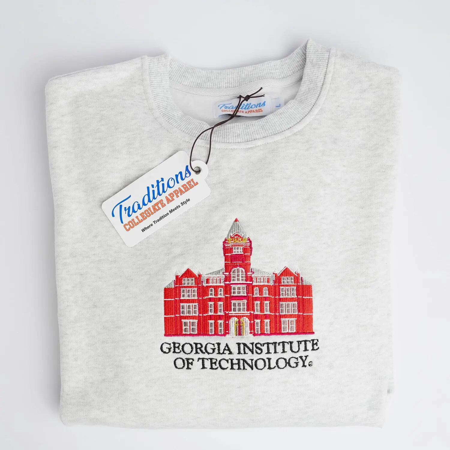 Georgia Tech Crewnecks, Embroidered Sweatshirt
