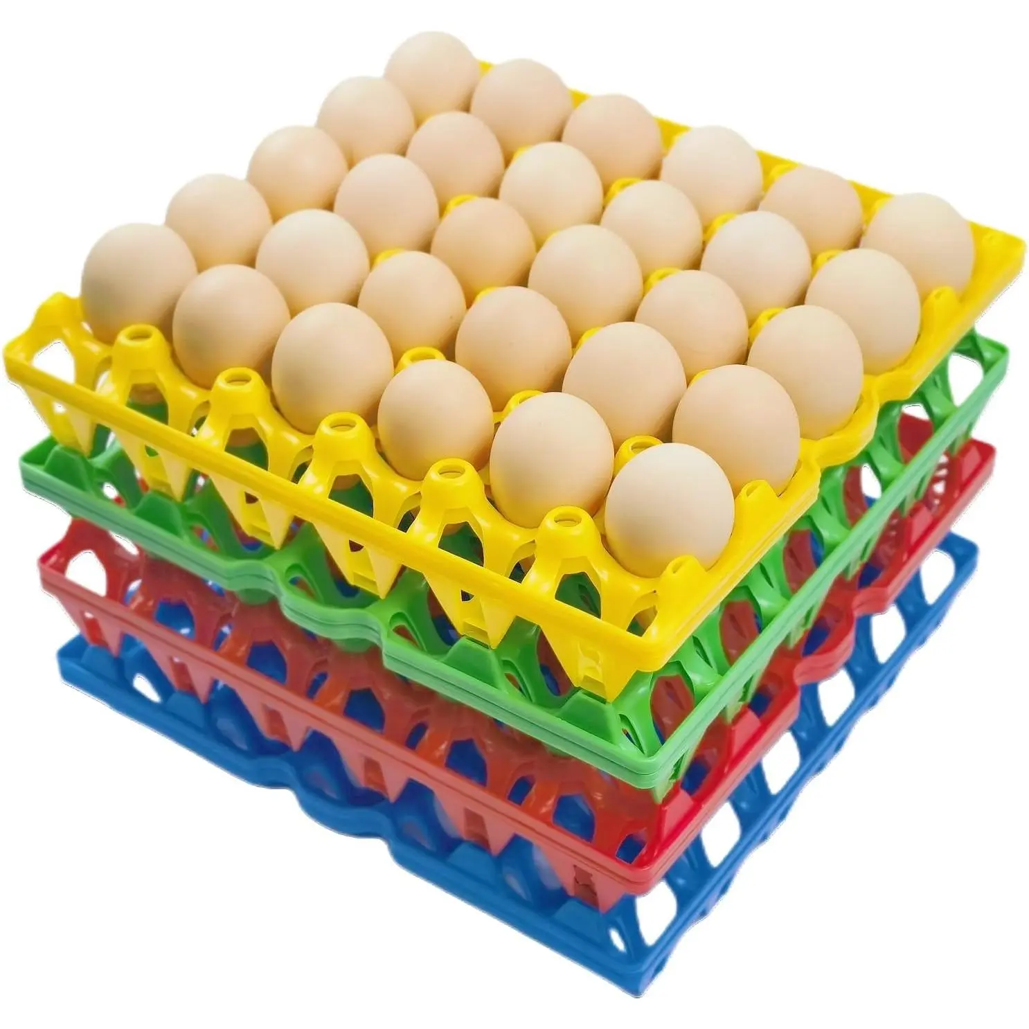 8-Pack Plastic Egg Tray Egg Crates 30-Egg Flats for Home Chicken Farmers, Stackable Egg Cartons Hold Multiple Eggs,  for Storing, Sorting, and Shipping Eggs, Durable and