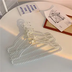 Charming Pearl Hangers for Spring Vibes, Perfect Valentine's Gift, Non-Slip Acrylic Design, Elegant Wardrobe Organizer for Dresses, Shirts, and Hats