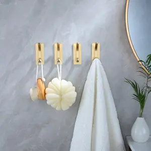 4 Pieces Self Adhesive Wall Hooks for Hanging, Coat Hook, Towel Hooks for Bathrooms, Shower Hooks for Wall, Door Hooks Hanging Towel, Kitchen Hook, Metal Hooks for Hanging