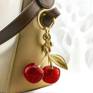 Keychain Cherry Bag Charms Purse, Key Chains Women Cute - Car keyrings for leather handbags, Adorable Add - ons for Your Essentials, Anniversary Wedding Gift