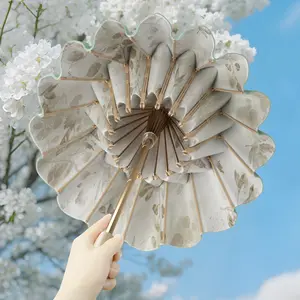 Mucat Umbrella SunUmbrella UVProtection ,SummerEssentials,AestheticUmbrella,WomensAccessories Umbrella,Ink Wash Floral Sun Umbrella for Women ,UPF 50+ UV Protection Windproof with Wooden Handle