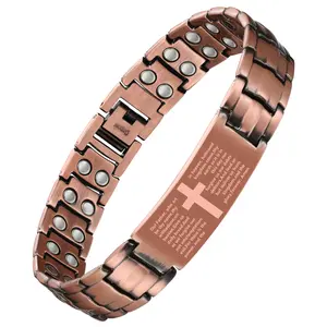 Feraco Copper Cross Bracelet for Men,Magnetic Therapy Bracelet Copper Jewelry with Powerful 3800 Gauss Magnets summerwins