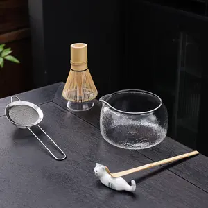 Japanese Matcha Tool Set, Glass Matcha Bowl, Cute Cat Stand, Bamboo Hundred Books (natural Stirrer), Beginner Friendly Set, Matcha Kit Set