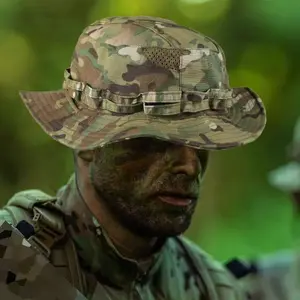 Military Style Boonie Hat Men 3rd Gen Camouflage UV Protection Wide Brim Outdoor Cap for Fishing Hunting Sports