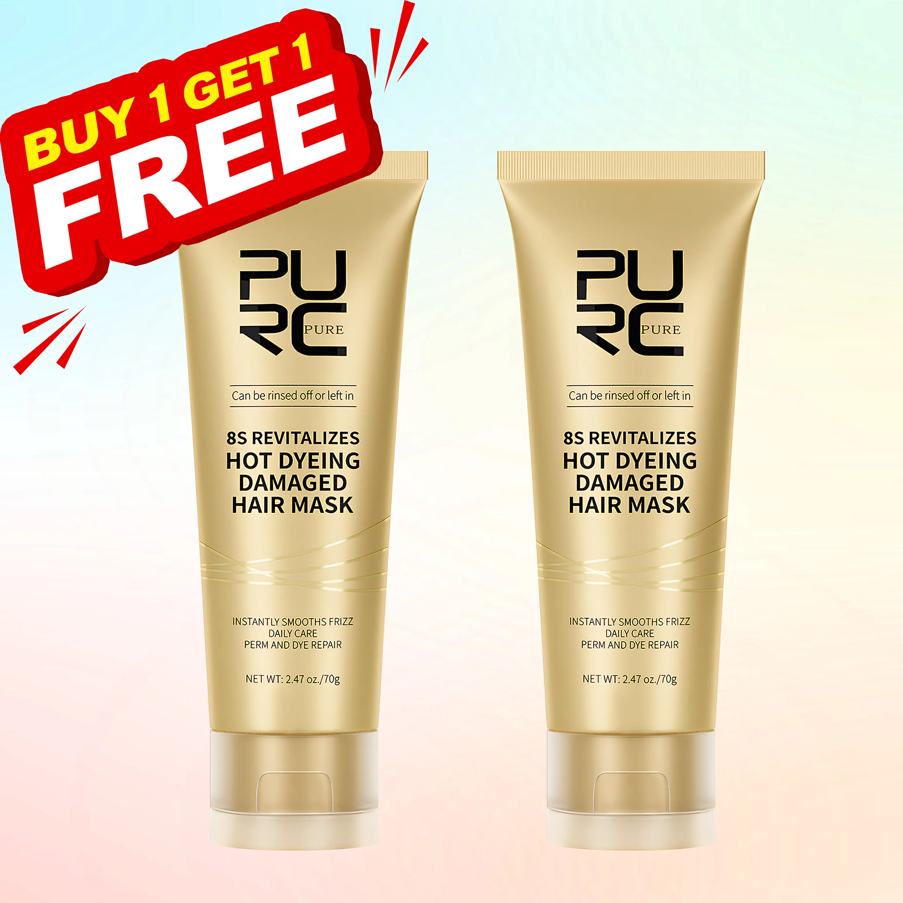 [SALE Buy 1 Get 1 Free] 8s Professional Hair Mask - Dry Haircare Cream Moisturizer, Repairs Heat/Color/Perm Damage, Instant Frizz Control, Heat Protectant, Nourishing for Smooth, Silky Hair