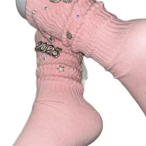 Light Pink Slouch Socks with 2025 Charm and Star Accents for Trendy Comfort
