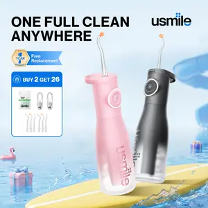 usmile C30 Cordless Water Flosser, 60s Continuous Flossing, 60-Day Battery, 5 Intensity Levels for Deep Teeth & Gums, IPX7 Waterproof, BPA-Free, USB-C Rechargeable for Home Travel