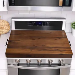 Stove Top Covers for Electric Stove - Acacia  Noodle Board for Gas Stovetop - Stove Top Covers for Gas Burners - Wooden Kitchen Sink Cover (Walnut Color, 30"L x 22"W x 2.49"H)