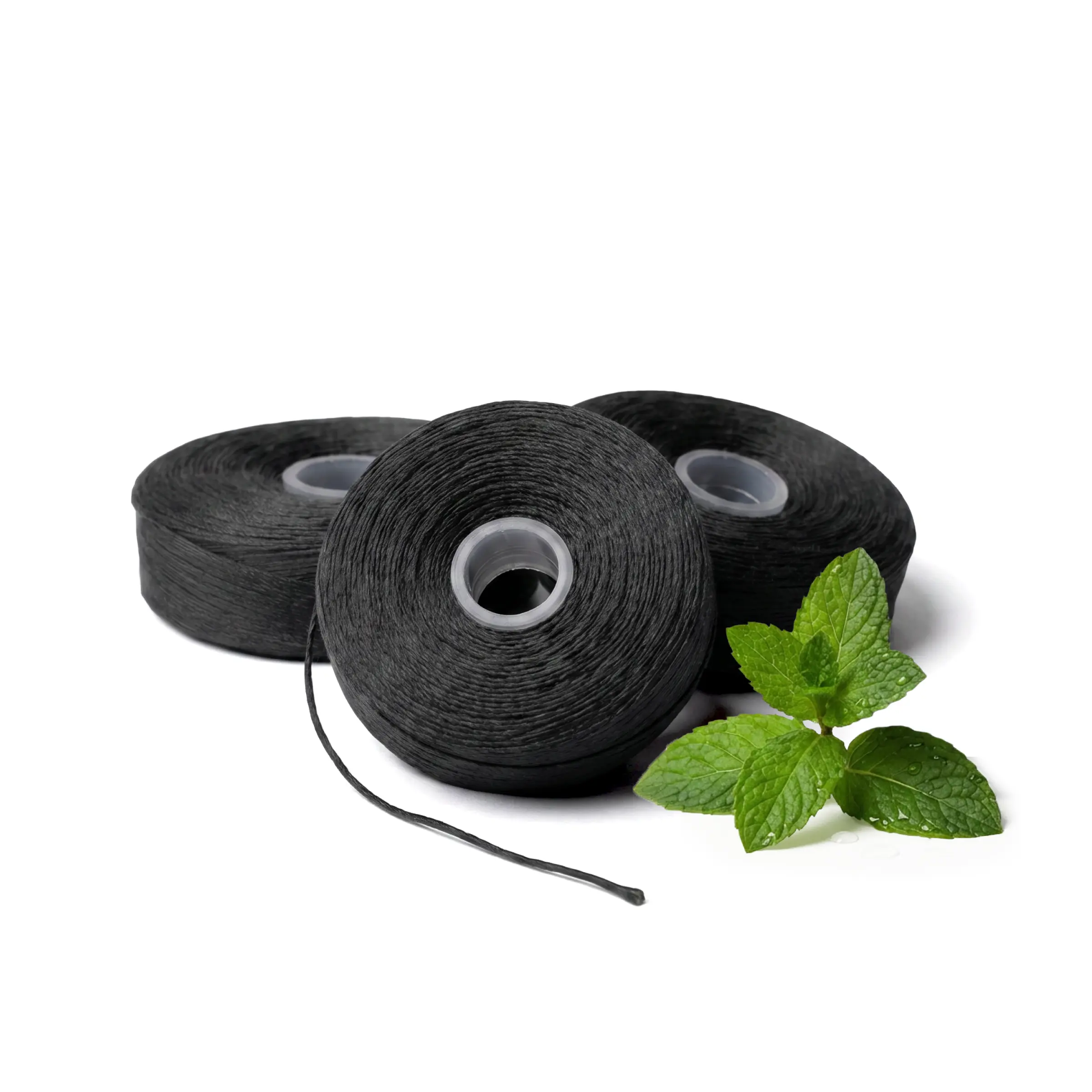 BURST Expanding Dental Floss 3 Pack Refills- Stain-Absorbing, Black Floss For Refillable Case - Vegan, Paraben Free - Mint Eucalyptus Flavor - Plaque Remover