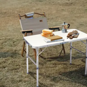 Aluminum Alloy Folding Table - Outdoor Picnic, Camping, BBQ, Buffet & Patio Serving - Portable, Lightweight, Space-Saving & Heavy Duty for Home & Travel Use
