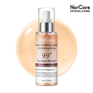 NorCare Turmeric Micro-Bubble Peel Spray 200ml & Squalane Repair Oil 80ml | Kojic Acid Pore Detox, Keratin Care, Glow Boosting Exfoliating Set