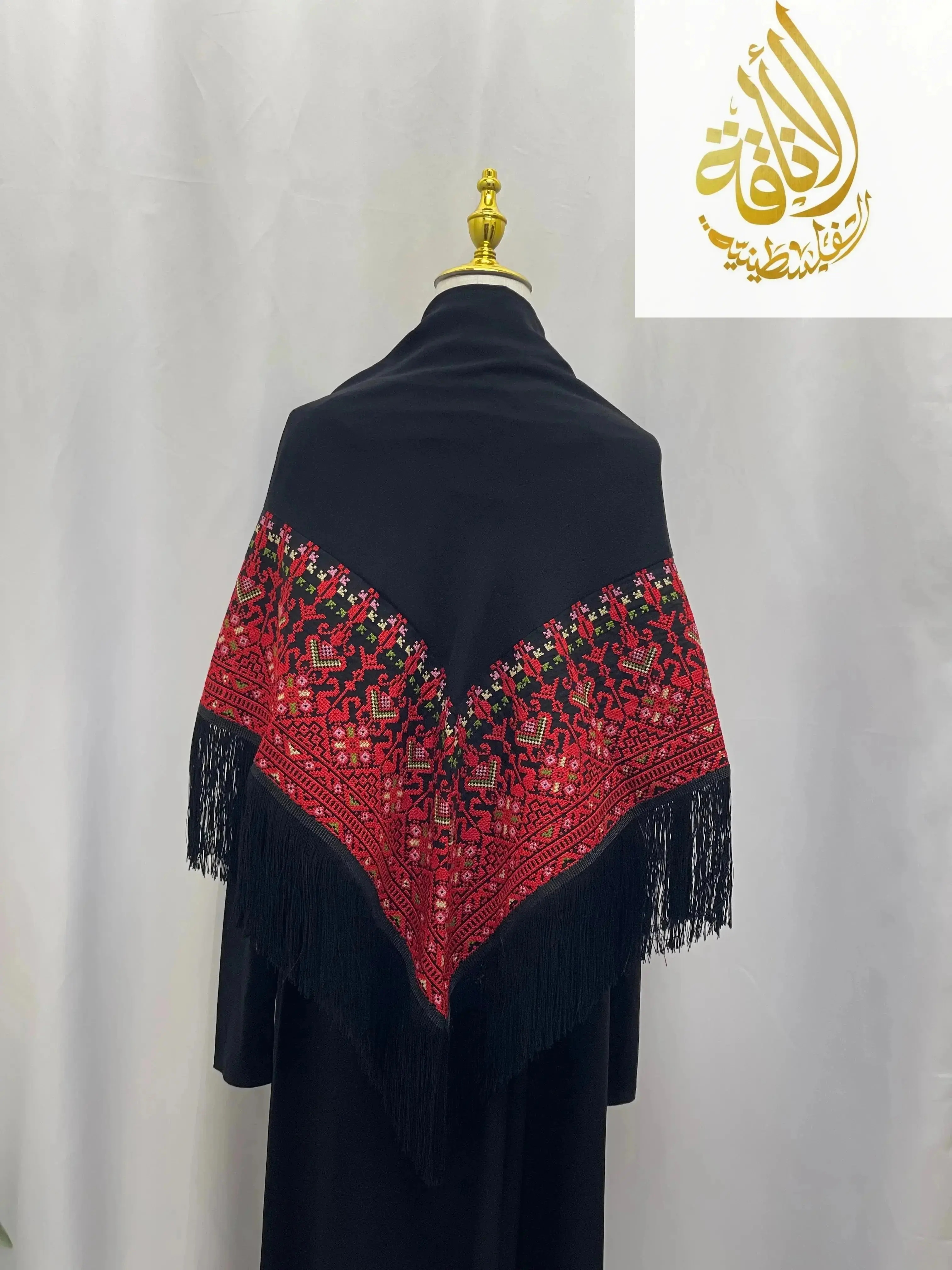 Traditional Palestinian Embroidered Shawl - Elegance & Heritage