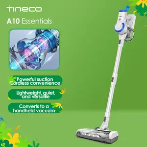 Tineco A10 Essentials Cordless Stick Vacuum Cleaner, Lightweight and Quiet, Powerful Suction, Converts to Handheld Vacuum with Attachments, Wall-Mounted Dock