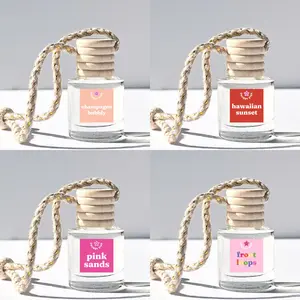 4 Pack Fruity Scents Car Fresheners Bundle Set - Champagne Bubbly, Fruit Loops, Hawaiian Sunset, Pink Sands Car Air Freshener