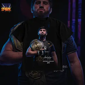 Magomed Ankalaev UFC Fight Night Heavy Cotton T-Shirt Magomed Ankalaev Graphic Tee UFC Combat Sports Fan Shirt MMA Fight Night Shirt Gift for Men Women American Made Fightwear