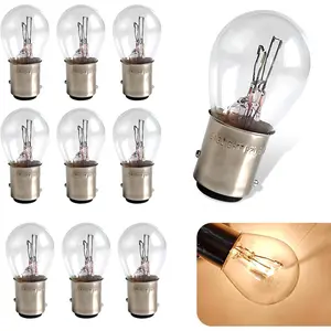 10 PCS 1157 P21/5W BAY15D Dual Contact Halogen Car Brake Light Bulb Universal Tail Light Replacement for Most Cars Trucks Vans White