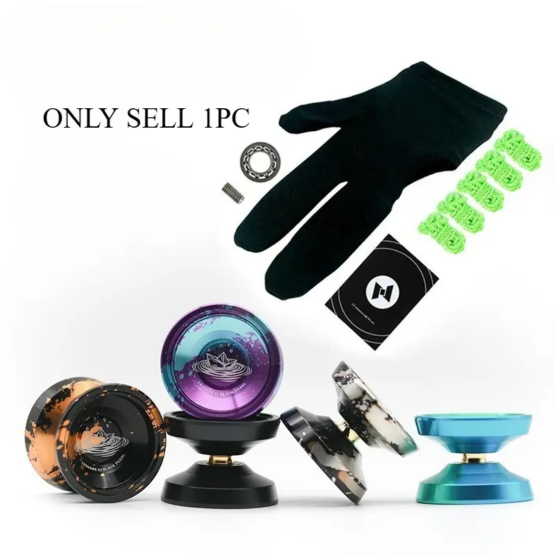 Leshare Gold Professional Yo-Yo, Yoyos, Aluminum Alloy, Festival Gift Set, Includes 5 Strings, 1 Glove, 1 Bearing, Model X2