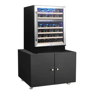 Garvee - Mini fridge stand with storage, mobile mini fridge shelf with 4 wheels, support table for refrigerator in bedroom, small refrigerator supports, stand for