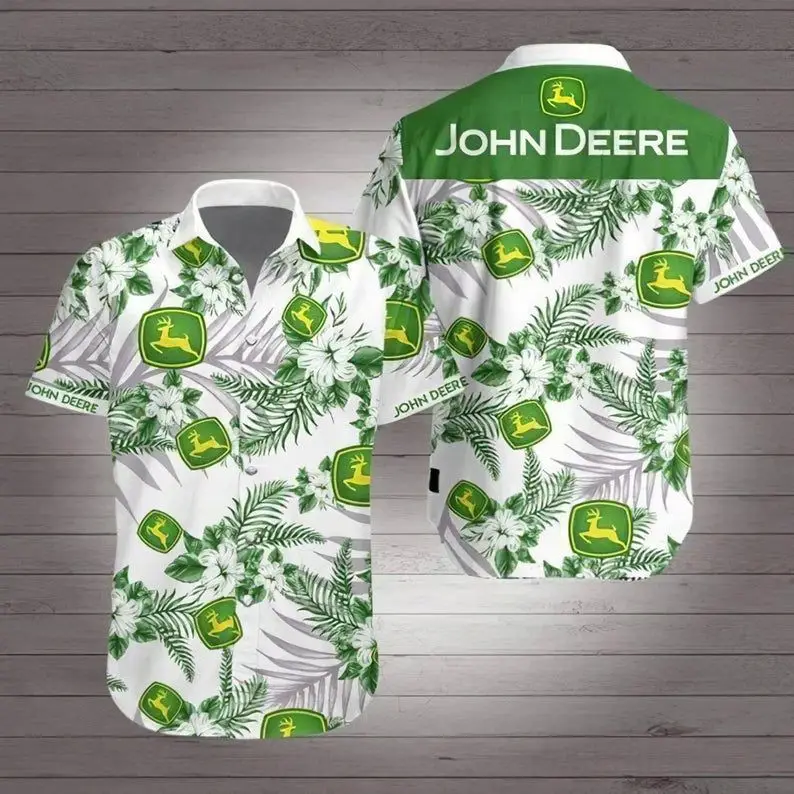 John Deere Hawaiian Shirt Men Women Beach Wear Short Sleeve Hawaii Shirt Summer Beach Shirts