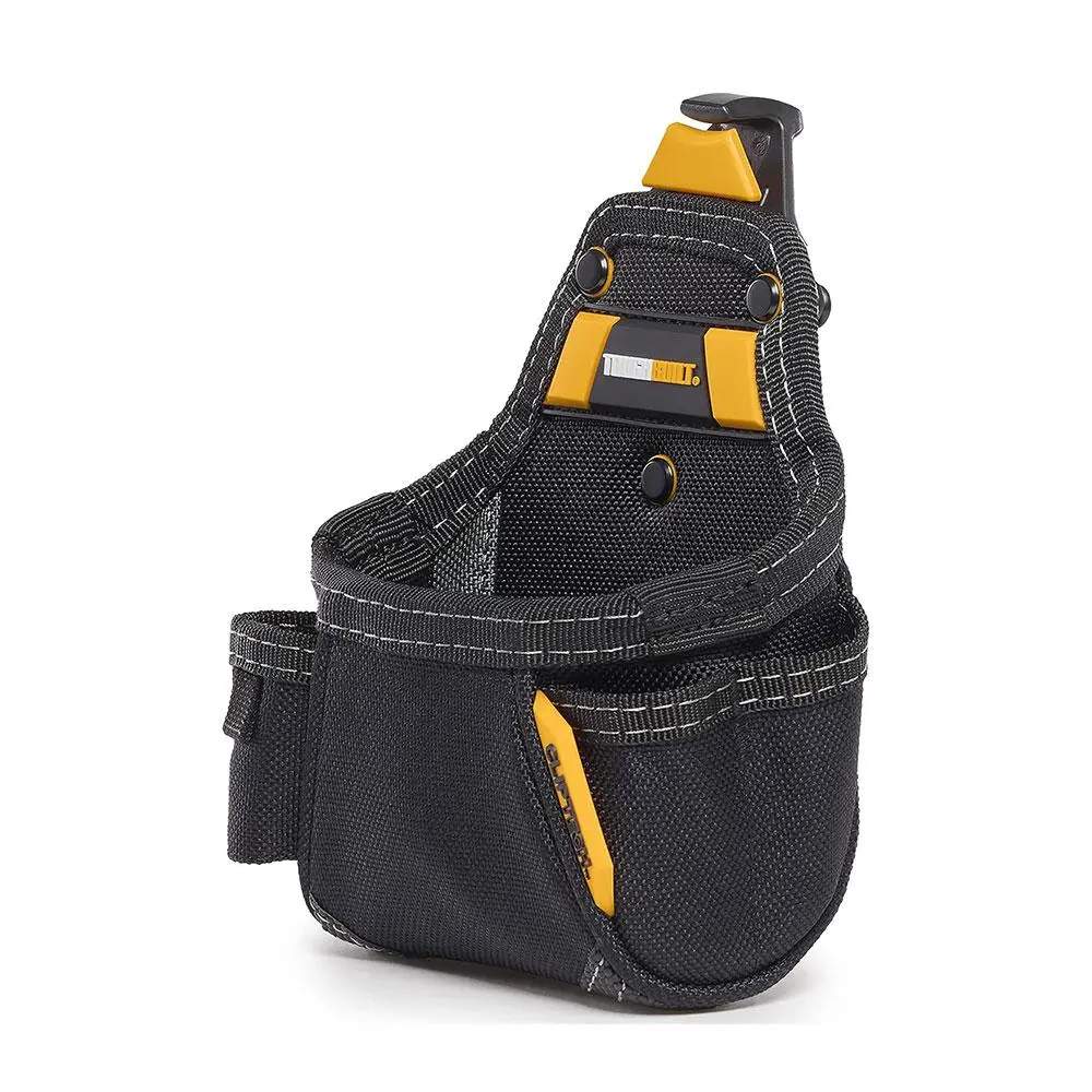 1PC TOUGHBUILT Heavy-Duty Tape Measure Pouch Tool Organizer - All-Purpose Black Fabric Storage Bag with Multiple Compartments, Convenient Tool Pockets, for Workshop, Garage, DIY Projects Construction Tool Pouch Tool Organizing Bag TB-CT-25