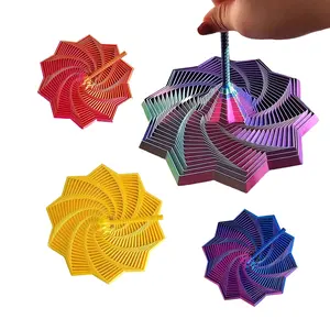 3D printed sensory-enhancing clown star model, visual illusion hexagon rotating spiral ornament, geometric design rotating screw, creative visual toy, desktop decoration, New Year and birthday office gift