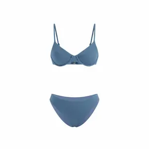 Cider Sweetheart Neckline Rib Underwire Cheeky Bikini Set