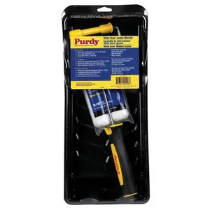 212 MAIN Purdy 14C810600 4.5 in. Heavy-Duty Paint Roller Kit - Frame, Jumbo-Mini Covers, Plastic Tray for Various Paint Finishes, Roller Frame