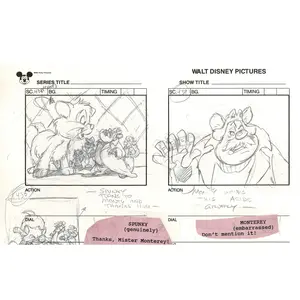 Chip n Dale Rescue Rangers Original Production Animation Storyboard Walt Disney FIRST EPISODE 1988 A96