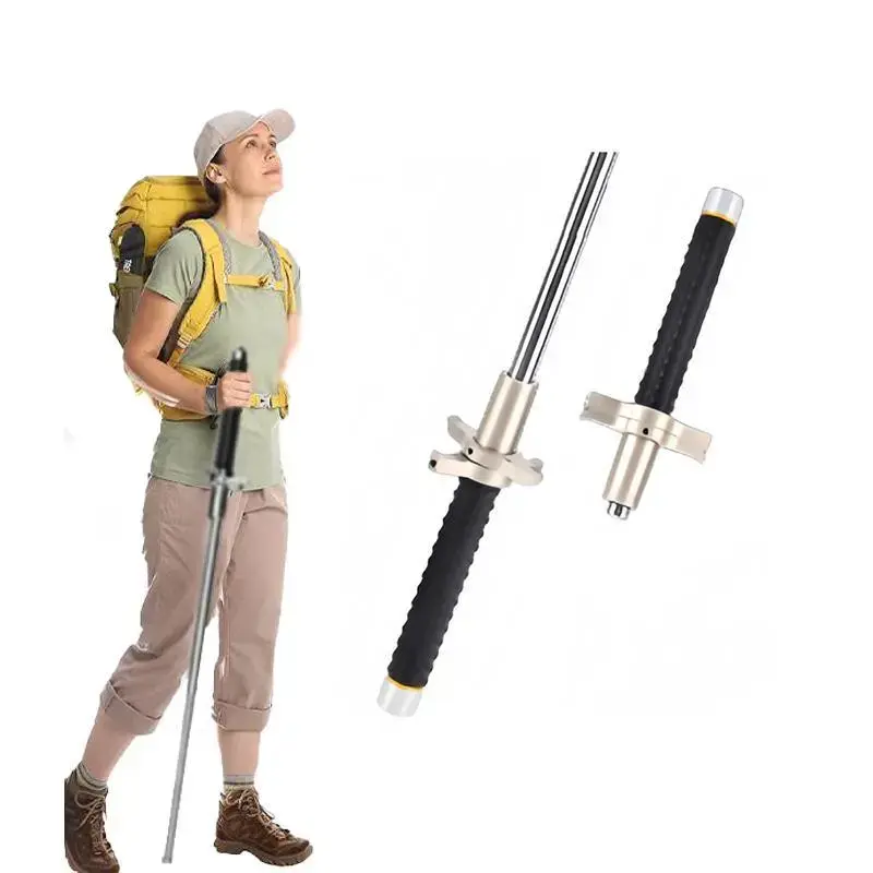 Unisex Lightweight Aluminum Foldable Trekking Poles - Height-Adjustable Quick Lock, Shock-Absorbing Non-Slip Grips, Sweat-Wicking Straps, Abrasion-Resistant All-Terrain Hiking Sticks for Camping, Backpacking