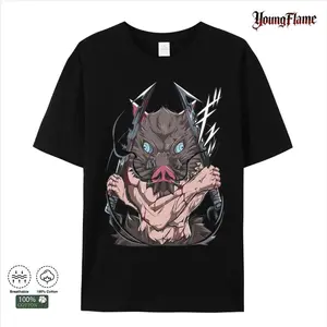 YoungFlame Inosuke Hashibira Anime Japanese T-Shirt for Men | Manga Graphic Tees | Cool Anime Clothing | Otaku Gift | Vintage Style | Men'swear