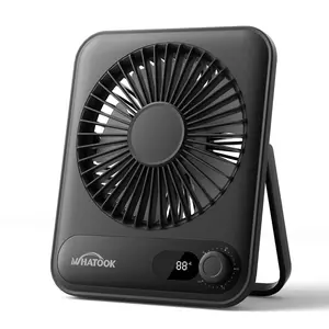 WHATOOK Small Desk Fan 2000mAh 10 Hours Battery Office Fan Quiet Mini Desktop Fan Portable Rechargeable Travel Essentials