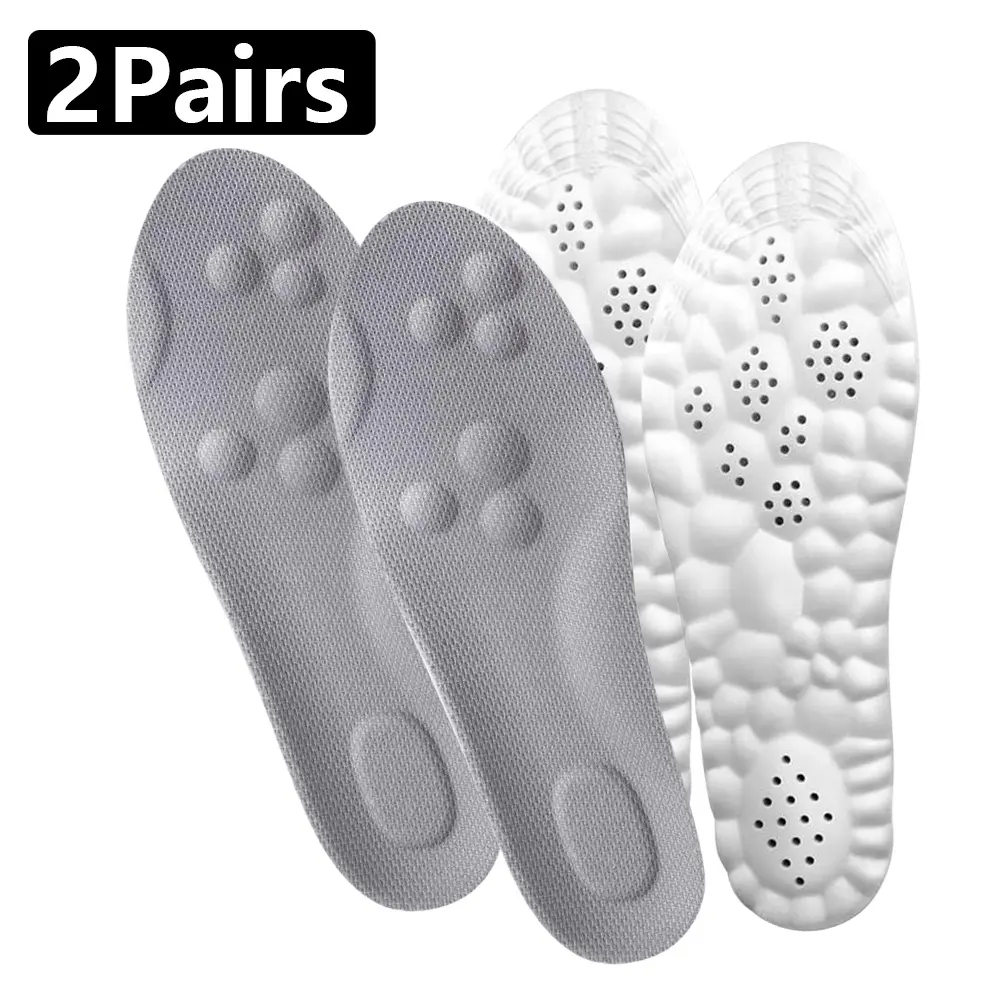 Unisex 4D Cloud Insoles, Lightweight Ultra-Soft Shock-Absorption Shoe Inserts with Breathable Massage Design for Ft Pain Relief, Anti-Fatigue Support in Standing Work Shoes