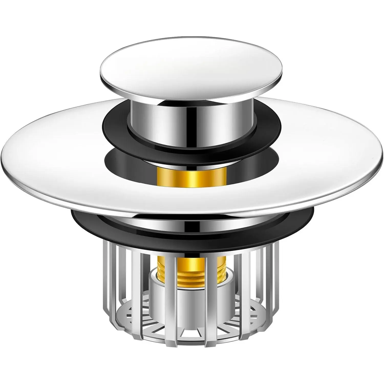 Bathtub Stopper | Shower Drain Hair Catcher, Pop-up Tub Stopper with Strainer | Bathroom Drain Plug | Drain Protector for 1-1/2 to /4"" Bath Drain Hole