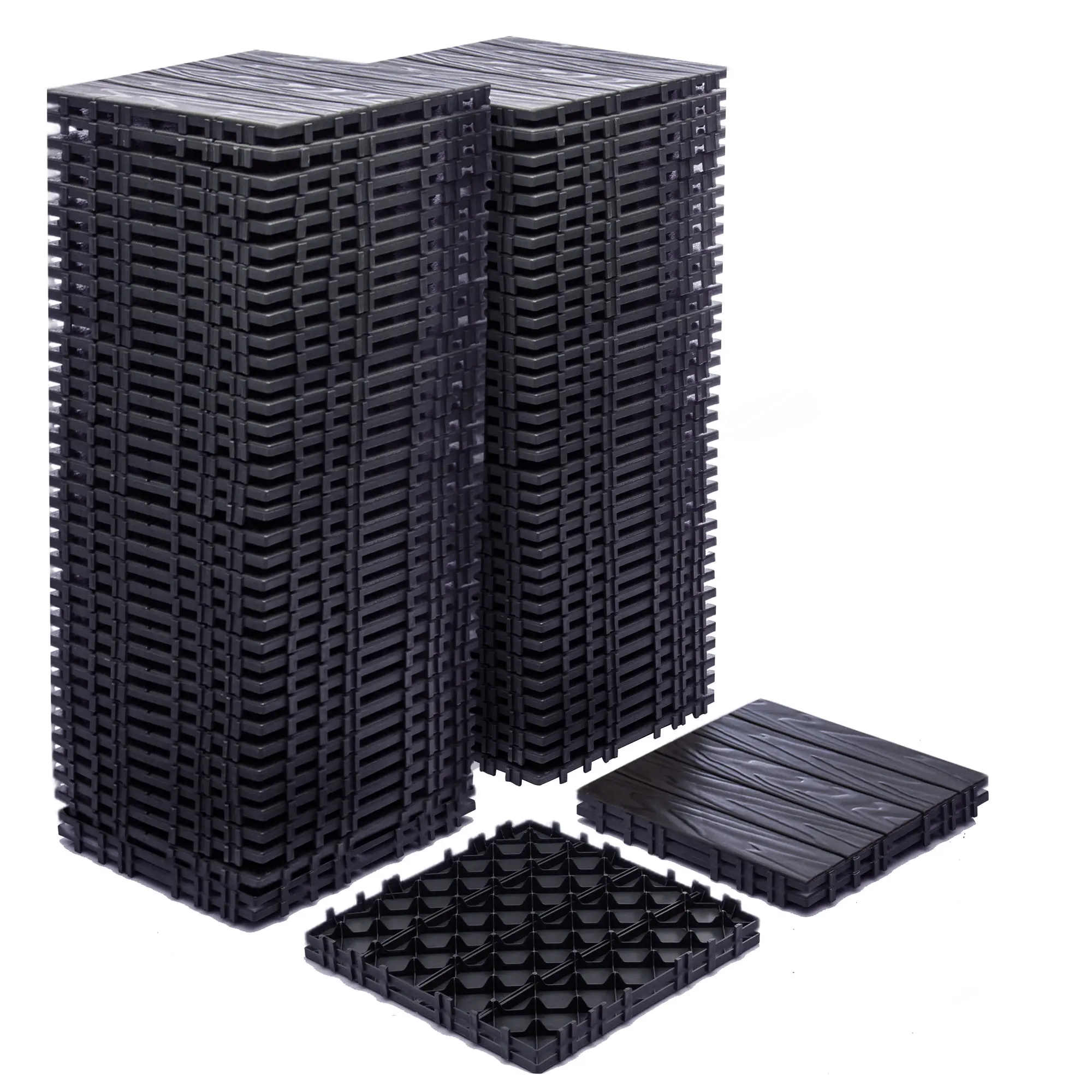 68-Pack 11.42"x11.42" Plastic Interlocking Deck Tiles - 61.60Sq.Ft Outdoor Plastic Flooring,Durable & Waterproof, All-Weather Indoor/Outdoor Use Eco-Friendly Non-Toxic Material