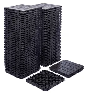 76-Pack 11.42"x11.42" Plastic Interlocking Deck Tiles - 68.80 Sq.Ft Outdoor Plastic Flooring,Durable & Waterproof, All-Weather Indoor/Outdoor Use