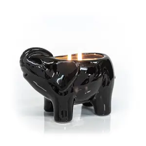Black Elephant Candle - Decorative Candle with Elephant Design, Black Color, Ideal for Room Decor & Fragrance