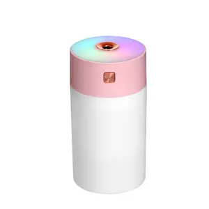 Car Aromatherapy Rainbow Cup Humidifier Portable USB Vehicle Mounted Air Moisturizing Fragrance Diffuser for Car, Rainbow Light, Leakproof