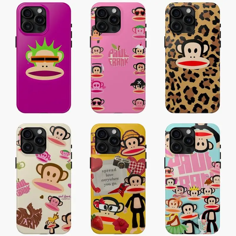 6 Styles Paul Frank Julius Monkey Tough Case For iPhone 16 15 14 13 12 11 Plus Pro Max Mini - Playful Look, Cute Phone case