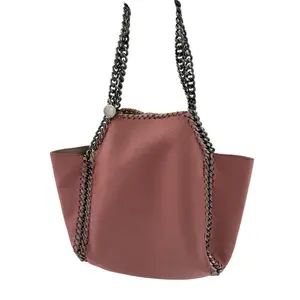 Pre-owned Stella McCartney Leather Tote Bags Falabella Tote – Dusty Rose with Chain Trim