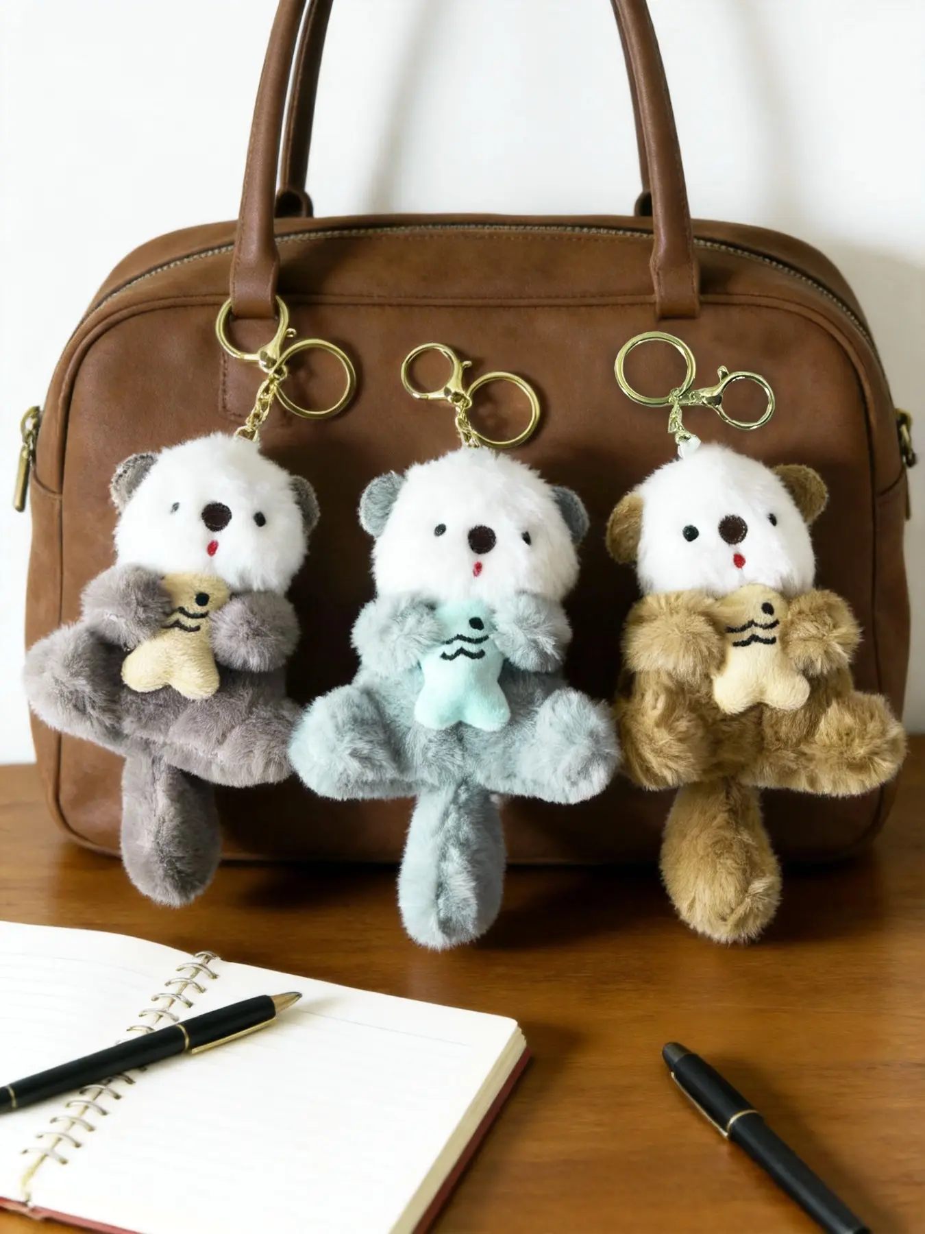 Cute Otter Plush Toy Keychain, Animal Design Pendant, Adorable Otter Design, Casual Style, All Seasons Gift, Heart Shape, Birthday Present, Versatile Accessory, Keychain Functionality, Keychain For Bags, Cute Keychains, Keychain For Purse