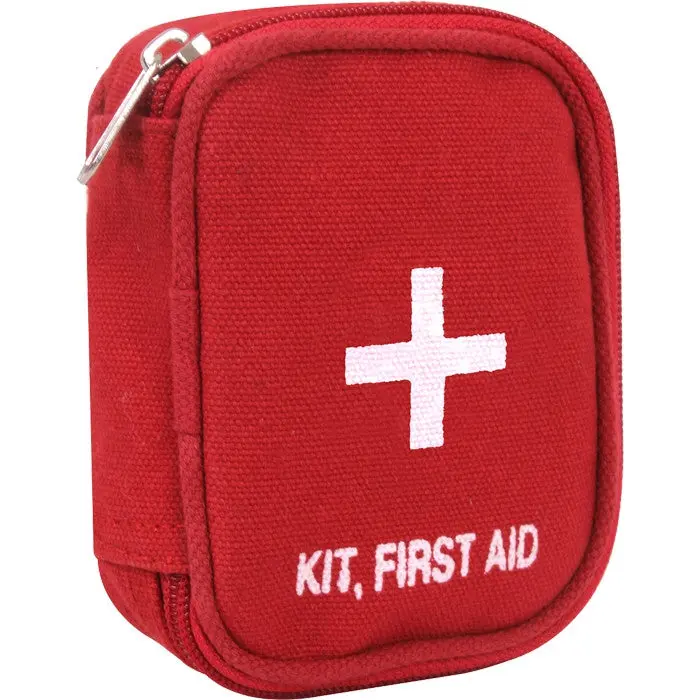 Portable Emergency Kit, Red Military-Style Zipper First Aid Pouch (No Contents Included)